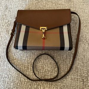 Burberry Small Leather and House Check Crossbody Bag
